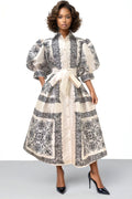 W5152A PUFF SLEEVE MIDI DRESS