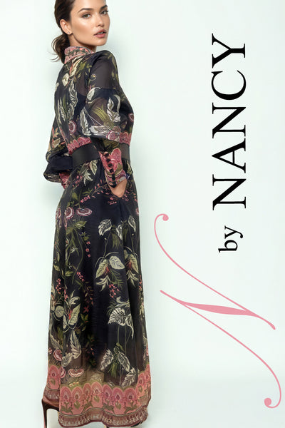 B1068 FLORAL PRINT BELTED DRESS
