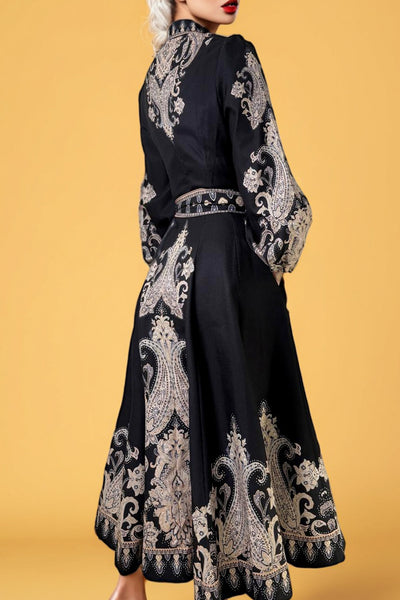 A95105 FLORAL BUTTON-DOWN DRESS