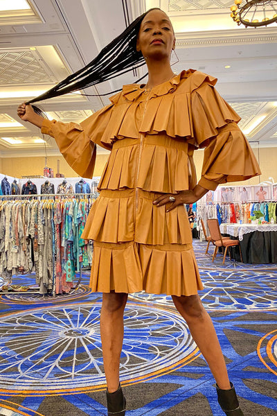 X7657 DRESS (BUTTER, GRN, WINE) (S, M, XXXL)