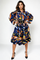 W89991 TIERED BUTTON-DOWN DRESS