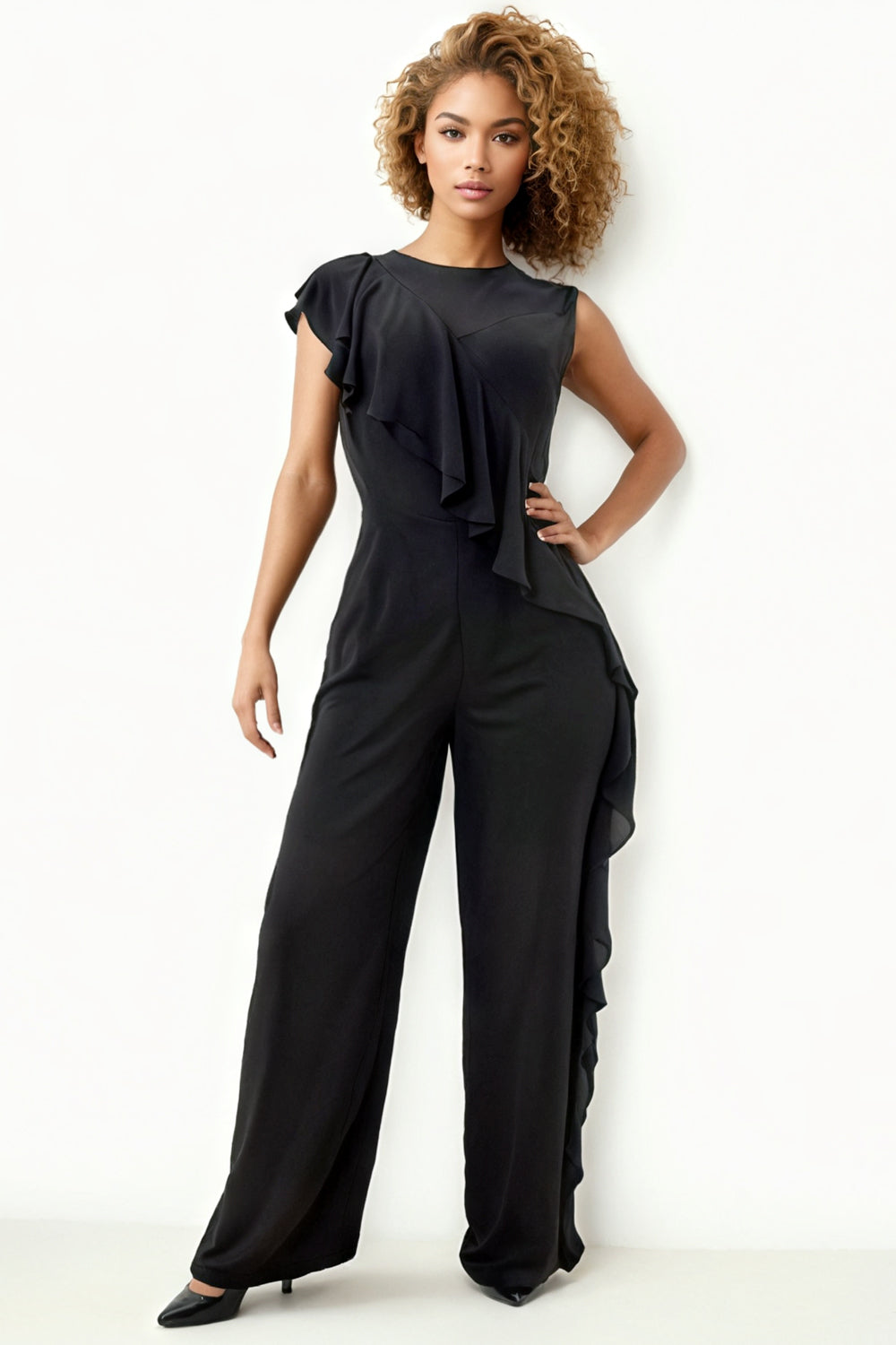 C1927 SLEEVELESS JUMPSUIT (BLK, BLUE,WHITE) – N by Nancy