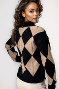 LS62085 ARGYLE PRINT SWEATER