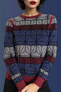 LS61084 SWEATER (KHAKI, PLUM)