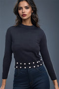 LS62036 SWEATER (WHT, BLK)