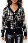 LS62006 PLAID CARDIGAN SWEATER