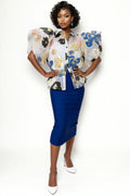 T2581 PUFF SLEEVE FLOWER TOP (S, M) MORE COMING SOON