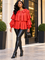 X7566 RUFFLED LEATHER JACKET TOP (BLK, RED, MUST, PINK)