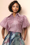 T2588 RUFFLE BUTTON DOWN TOP