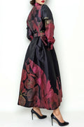 W86971 BUTTON DOWN HIGH NECK DRESS