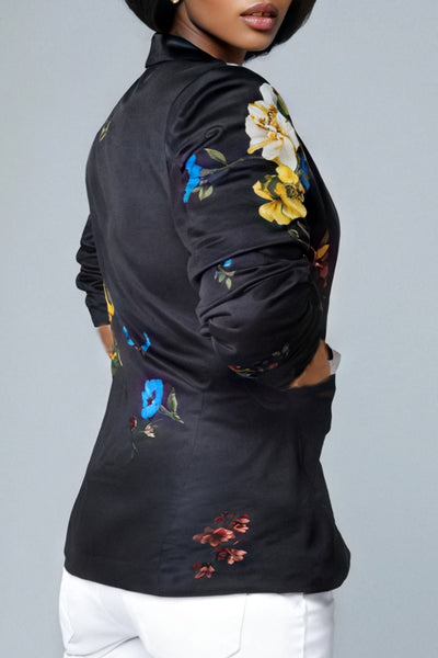 T2599 RUCHED SLEEVE BLAZER