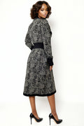 LS65059 V NECK MIDI SWEATER DRESS