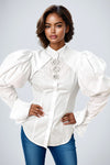 A94041 PUFF SLEEVE DIAMOND TOP