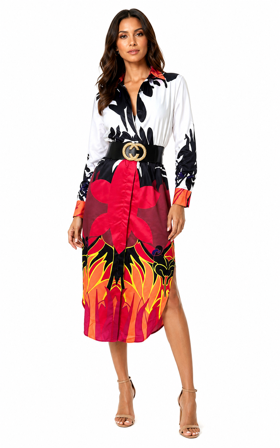 X7877 BUTTON-DOWN DRESS