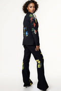 GF1198 FITTED FLORAL JACKET / PANT SET