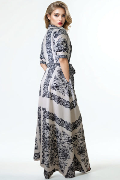 E8017 BELTED BUTTON-DOWN SHIRT DRESS