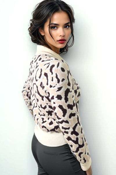 LS65061 COLLARED CARDIGAN SWEATER