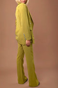 A94096 JACKET TOP & PANT SET (PINK, PURPLE, MUSTARD)