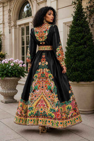 TL0015A MAJESTIC GARDEN MIKADO MAXI DRESS