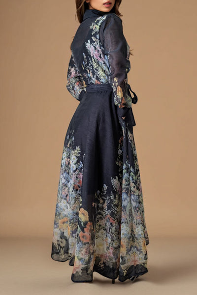 GF1178 BUTTON-DOWN FLORAL SHIRT DRESS