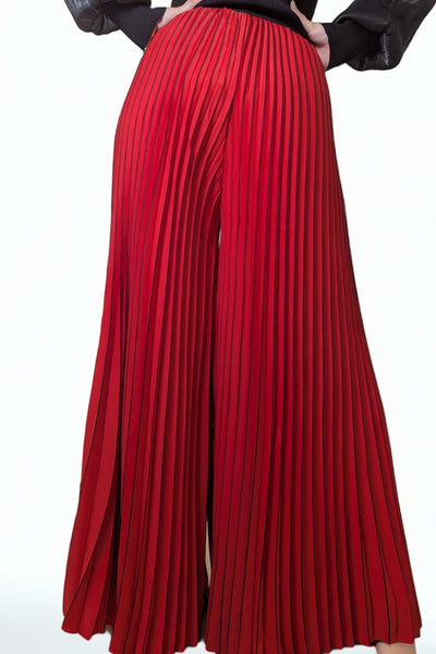 NY0013 PALAZZO PLEATED PANTS (RED, CAMEL)