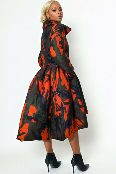 S1031 MODERN HI-LO PUFFER COAT DRESS