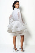 X7975 LAYERED STUDDED MINI DRESS (BLK, WHT)