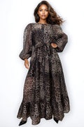 GF1181 LAYERED RUFFLE HEM DRESS