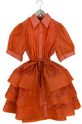 CH0047 DRESS (WHT, ORANGE)