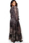 GF1181 LAYERED RUFFLE HEM DRESS