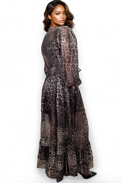 GF1181 LAYERED RUFFLE HEM DRESS