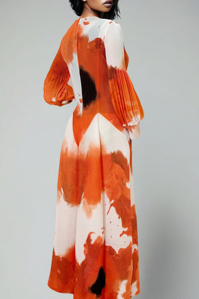 N2420 ORANGE DRESS (S, M, L)