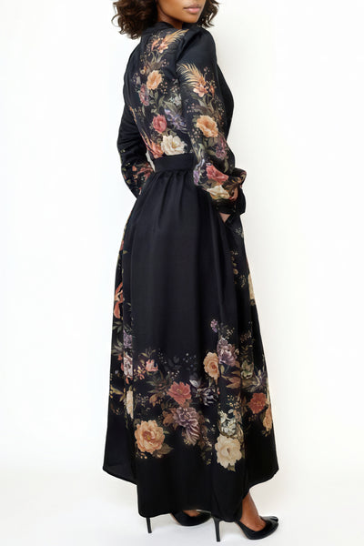 GF1184 LONG SLEEVE FLORAL MAXI DRESS