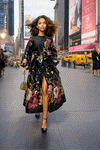 A95116 FLORAL PUFF SLEEVE DRESS