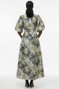 A95137 BROCADE BUTTON DOWN MAXI DRESS