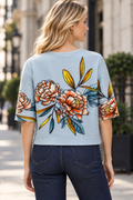 NY0097 FLORAL CRINKLE TOP