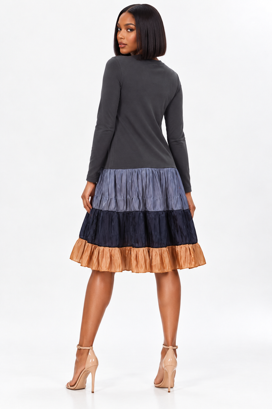 X7138 TIERED MIDI  DRESS