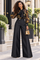 T81016 FLORAL EMBROIDERED SHEER ORGANZA TIE-NECK TOP