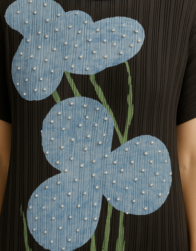 N2538 PEARL ACENT FLORAL DRESS