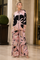A96015A SCARF PRINT COLLAR PANT SET