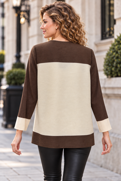 NY0090 EMBELLISHED CRINKLE BUTTON-DOWN TOP