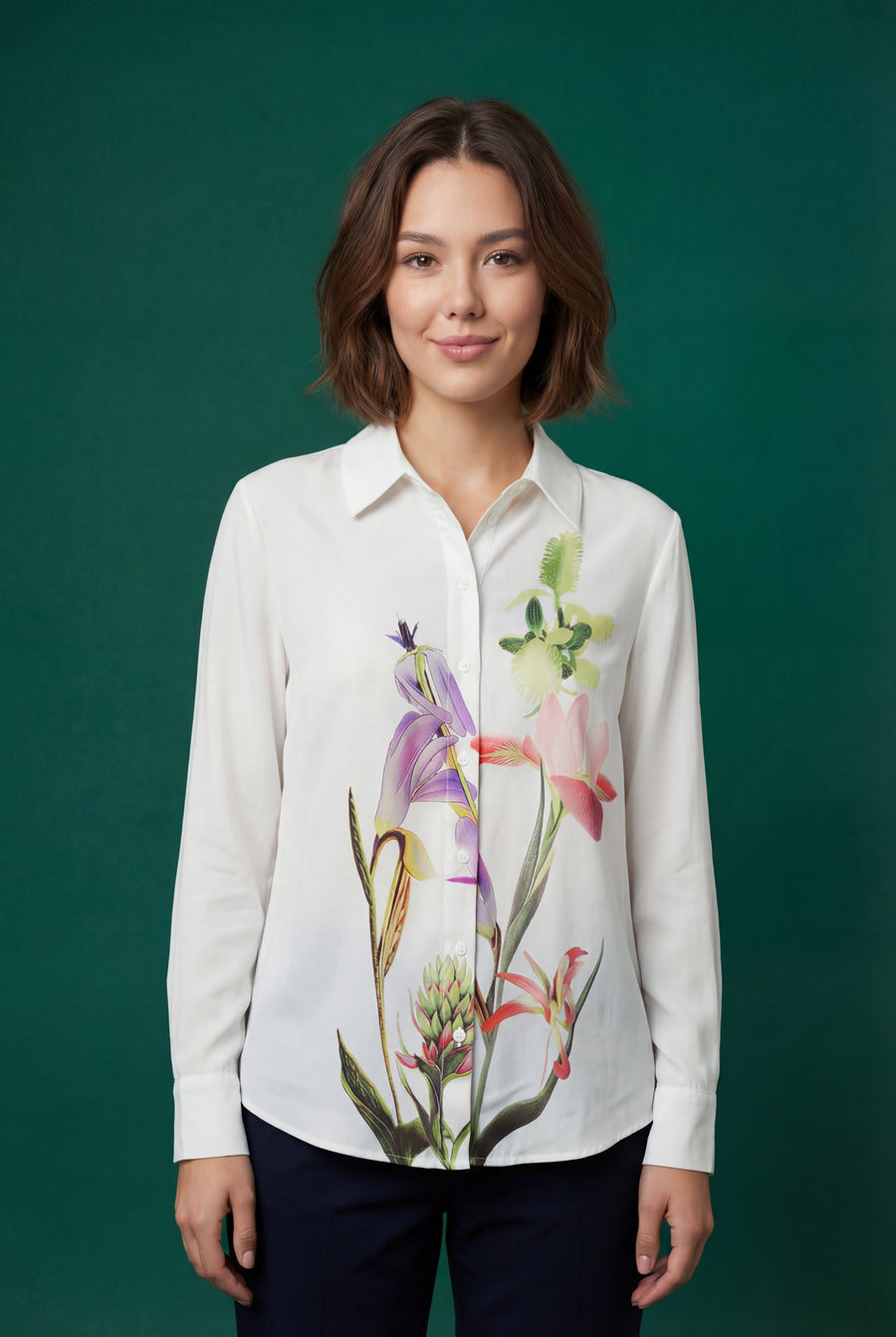 CH0249 BOTANICAL PRINT TOP