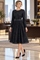 K61 SHEER LEAF PRINT JACQUARD MIDI DRESS