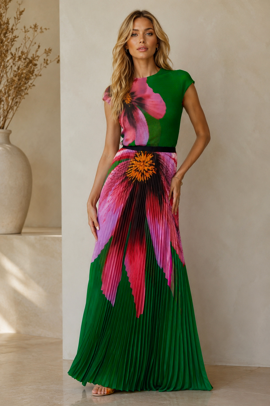 HX0004/HX0005 WILDFLOWER ELEGANT PLEATED SKIRT SET