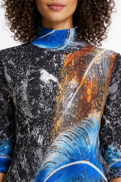 N2449 FEATHER GALACTAL CRINKLE DRESS
