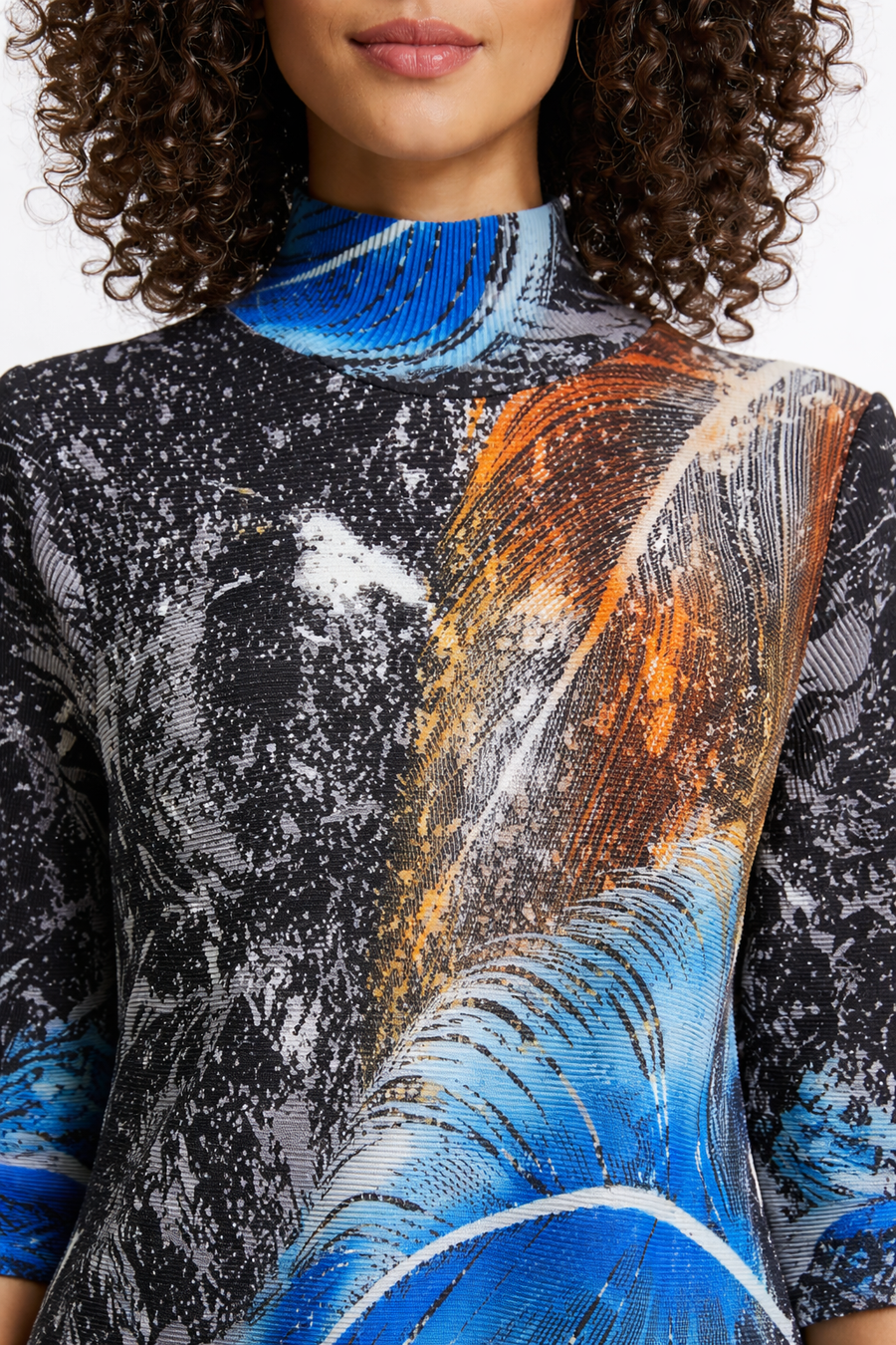 N2449 FEATHER GALACTAL CRINKLE DRESS