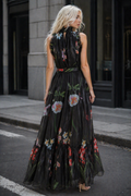 C3565 RUFFLE DETAILED ORGANZA DRESS