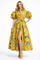 T2681 FLORAL PUFF SHORT SLEEVE MIKADO DRESS