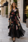 GF1466 MIDNIGHT HABISCUS ORGANZA MAXI DRESS- for mel