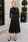 B1126 LACE TIE-NECK MIDI DRESS